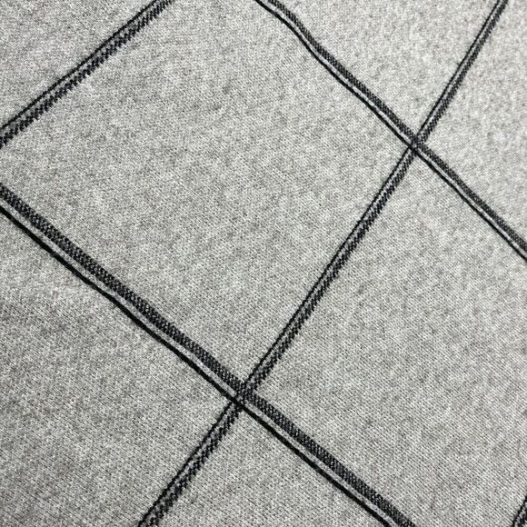 Tahari Sweater Pullover 3/4 Sleeve Gray Windowpanel Plaid Mock Neck Size S - Picture 4 of 11